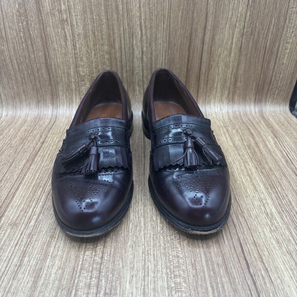 Allen Edmonds Bridgeton Loafers Mens Shoes 10.D Burgundy‎ Brogue Kiltie Tassel main image 5